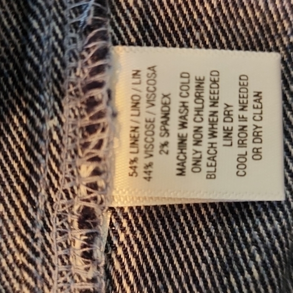 Loft Pull On Wide Leg Cropped Linen Size Large - Picture 5 of 6